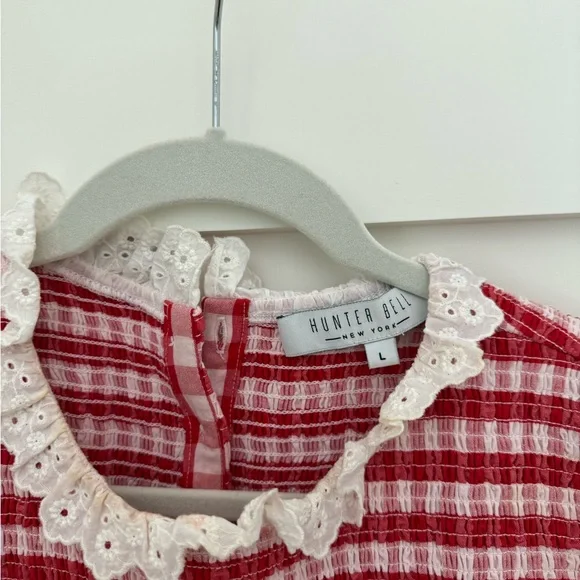 Hunter Bell Red and White Textured Dress - Picture 3 of 3